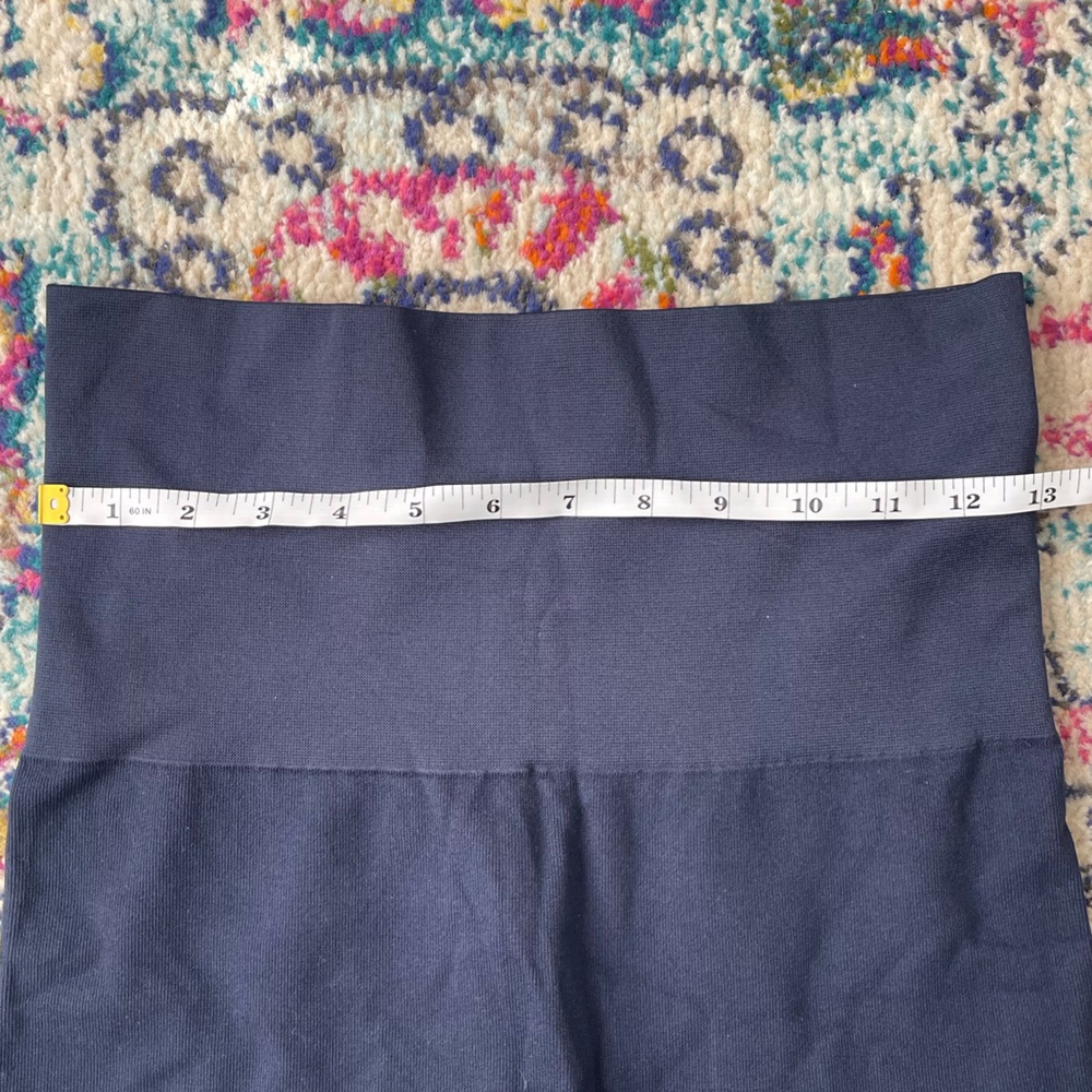 Spanx Leggings Look At Me Now Seamless Side Ankle Zip Midnight Navy Blue Size 1X - Picture 3 of 5